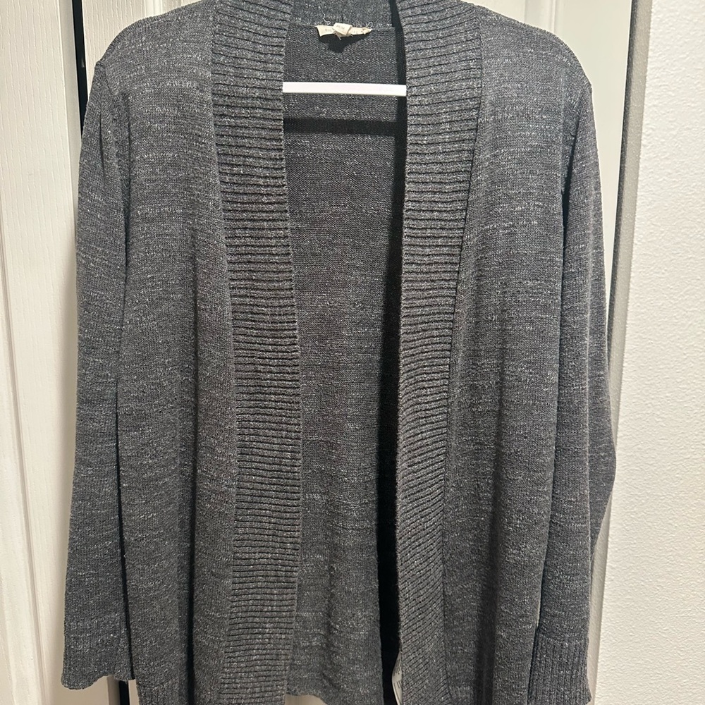 Eileen Fisher Gray Open-Front Women's Sweater Womens Medium